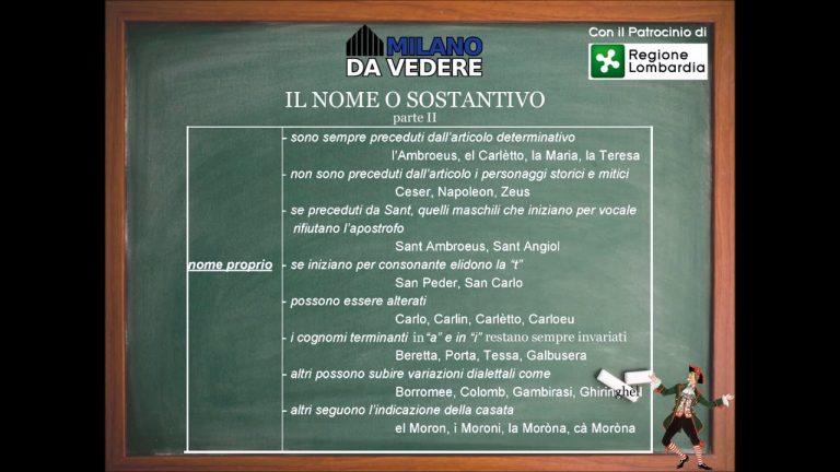 Corso online dialetto milanese - lezione 51