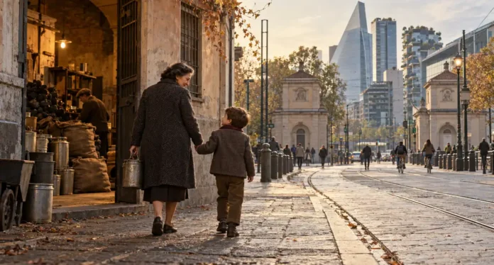Nonna e nipotino nella Milano di via Farini tra passato e presente